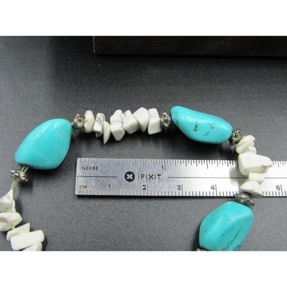 Blue And White Stone Expandable Bracelet Vintage Elegant Beautiful Everyday - Picture 4 of 5